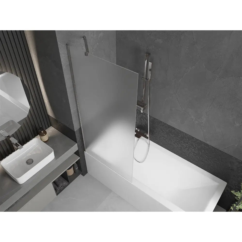 Badekarvegg 1-delt 80x150 Cm Frostet Krom