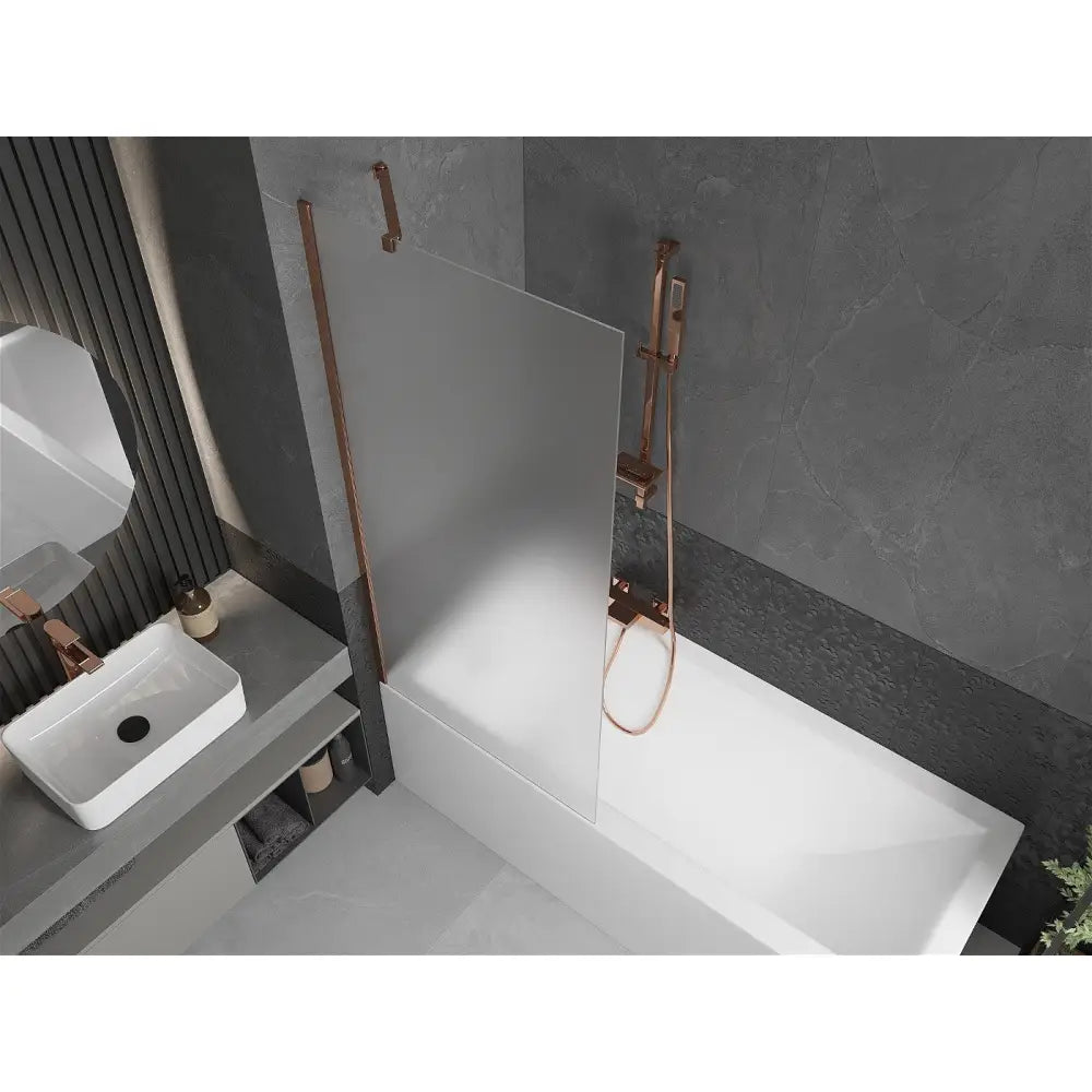 Badekarvegg 1-delt 80x150 Cm Frostet Roségull