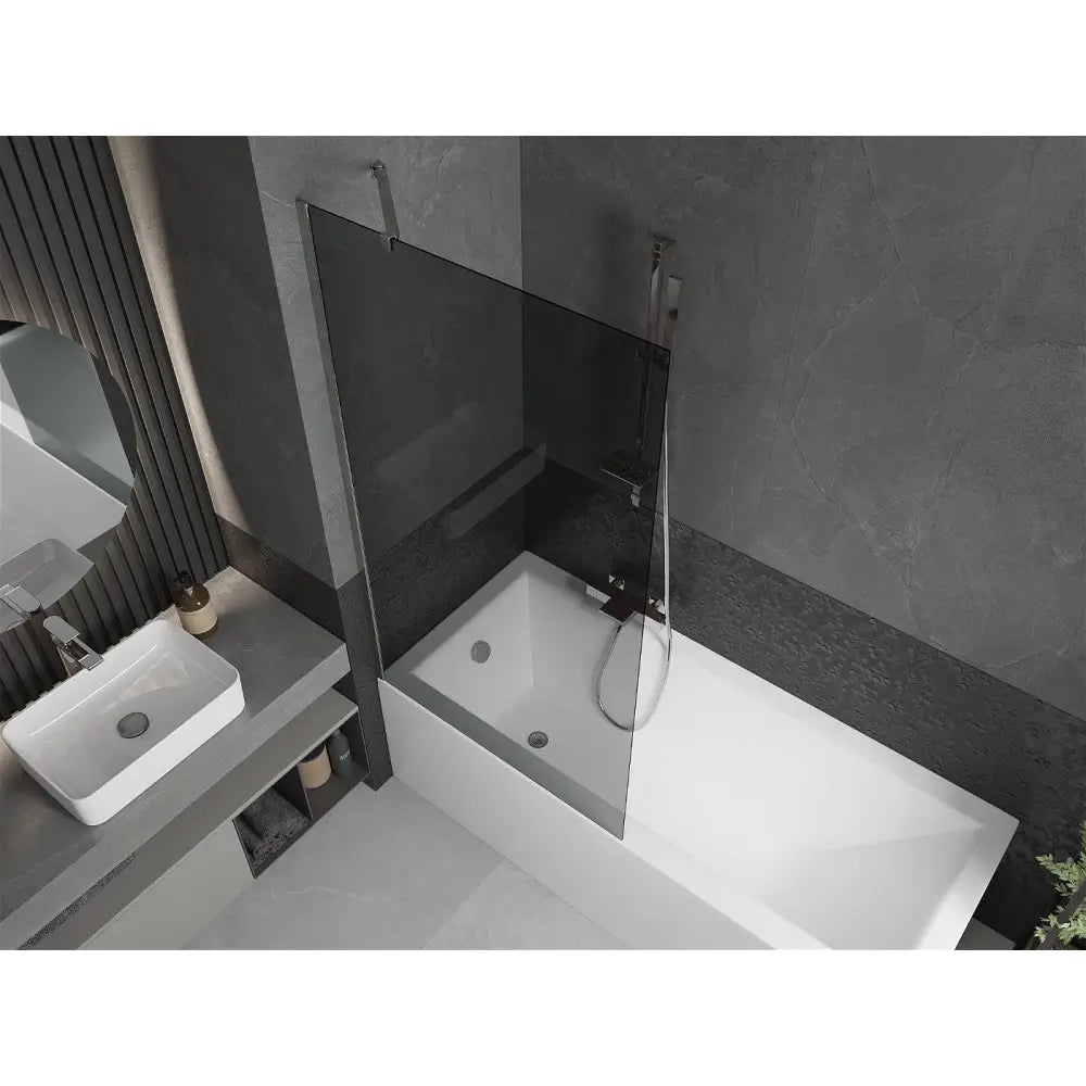 Badekarvegg 1-delt 90x150 Cm Grafit Krom