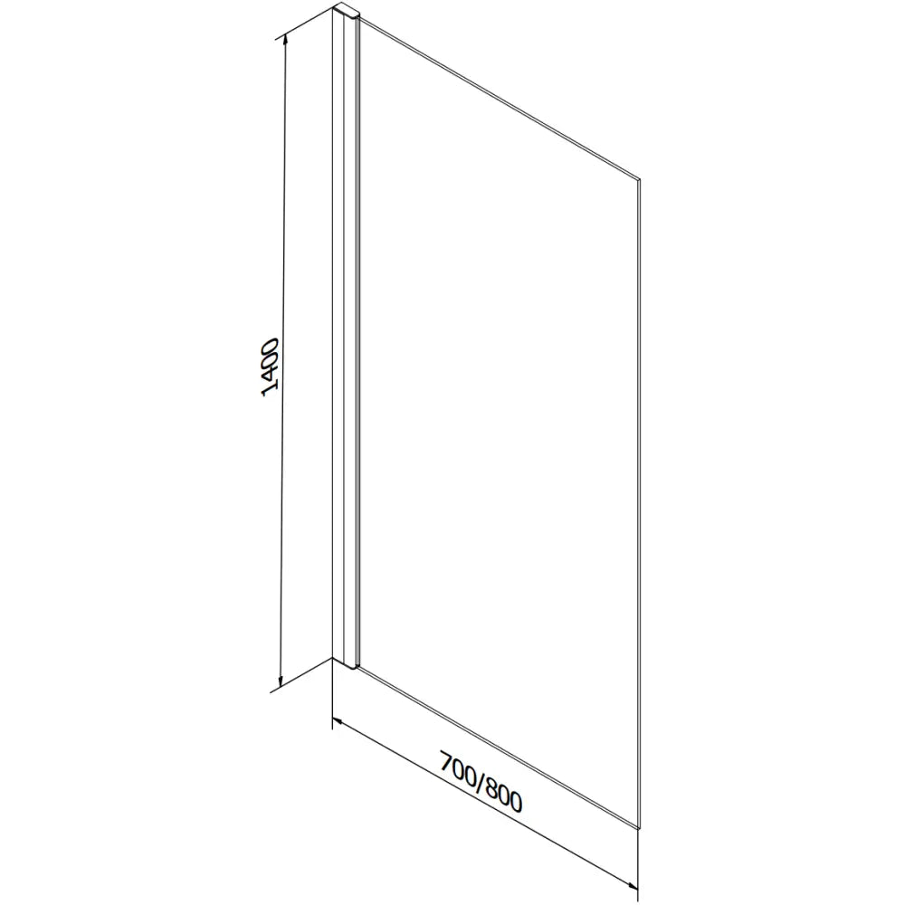 Badekarvegg 1-dørs 70x140 Cm Svart Mønster Fix - 3