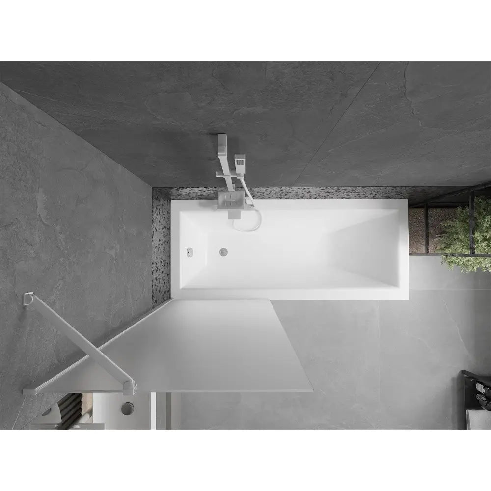 Badekarvegg 1-dørs 70x150 Cm Frosted Hvit