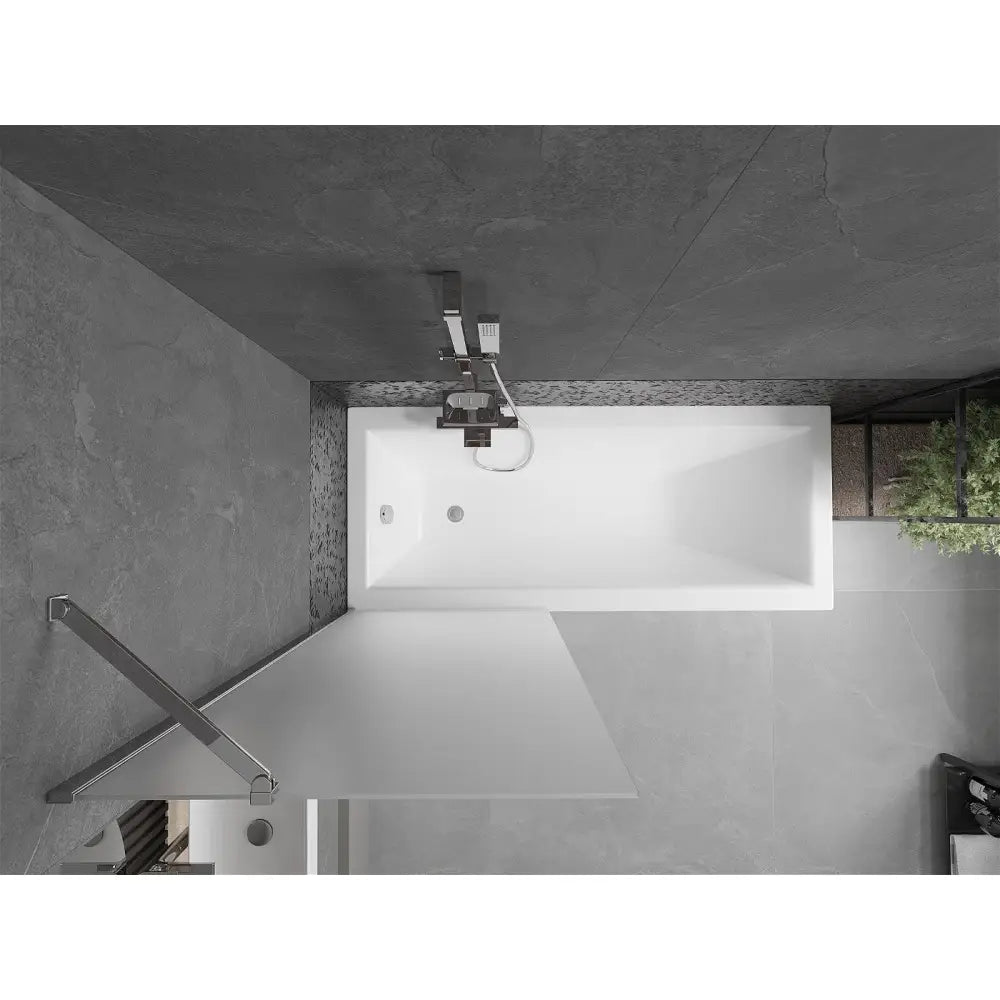 Badekarvegg 1-dørs 70x150 Cm Frostet Krom