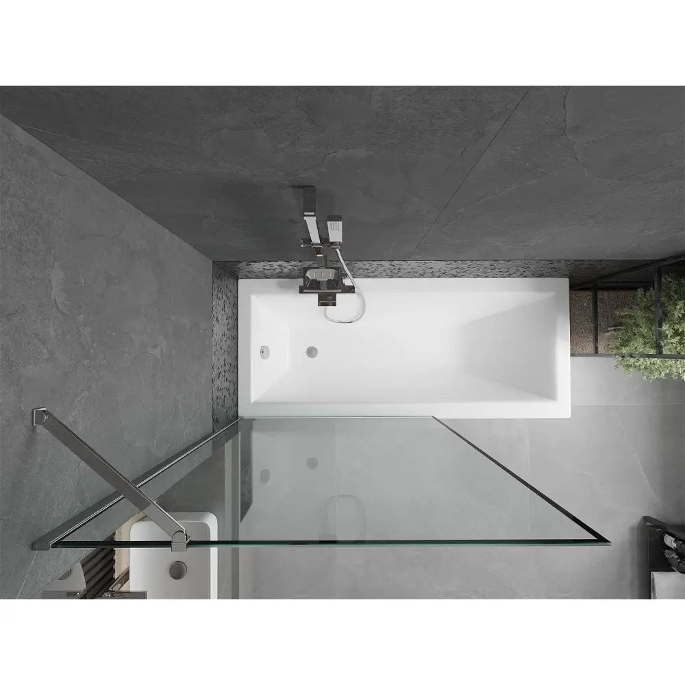Badekarvegg 1-dørs 70x150 Cm Svart Mønster Krom