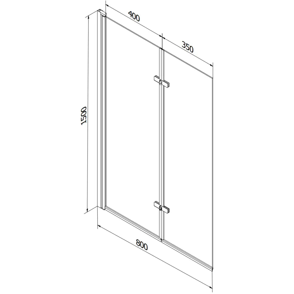 Badekarvegg 2-delt 80x150 Cm Frosted Krom - 7