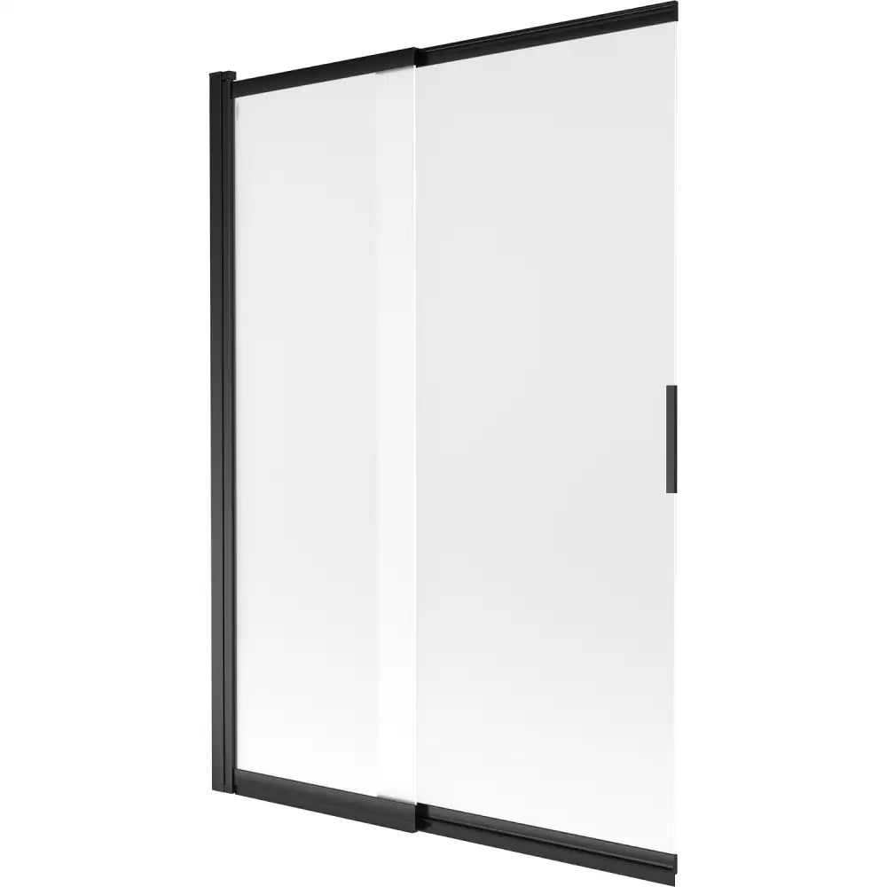 Badekarvegg 2-delt Skyvbar 120x150 Cm Frostet Svart - 1