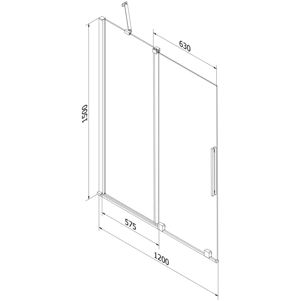 Badekarvegg 2-delt Skyvbar 120x150 Cm Gjennomsiktig Gull S1 - 7