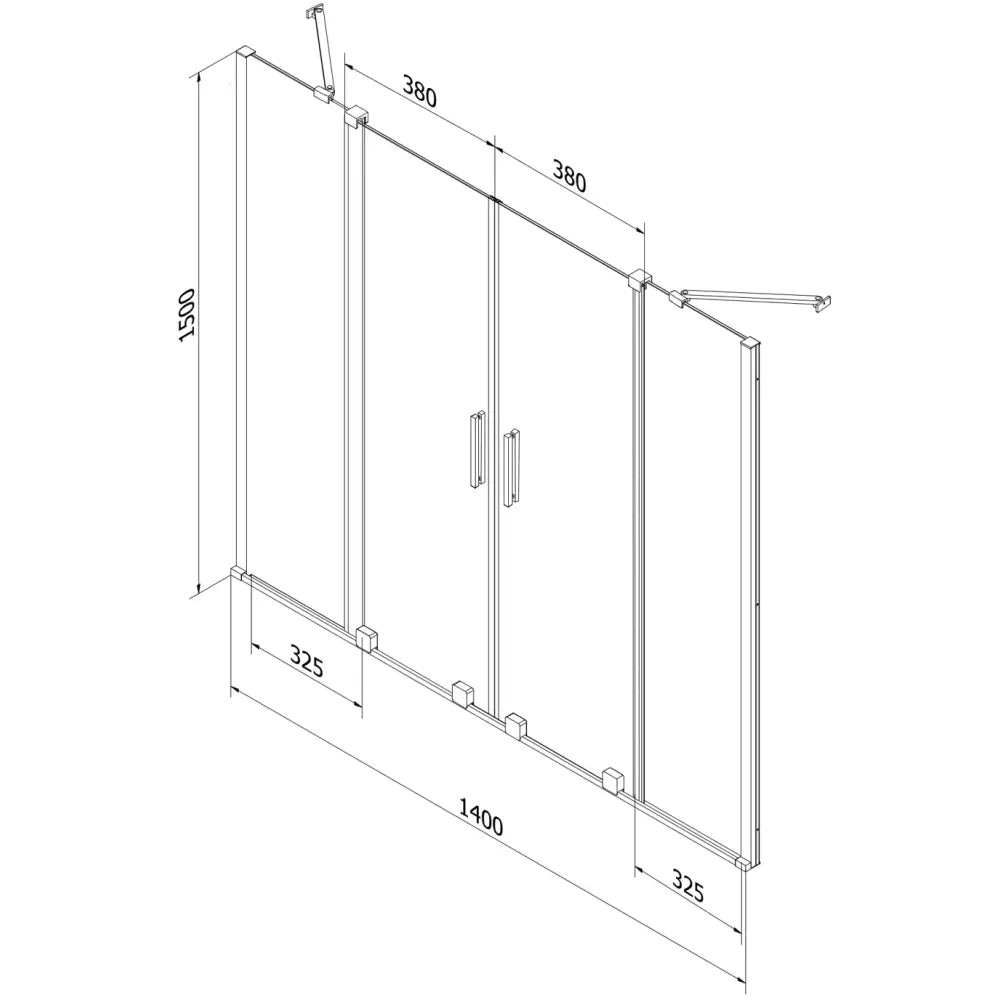 Badekarvegg 2-delt Skyvbar 140x150 Cm Gjennomsiktig Pistolgrå Børstet S1 - 7