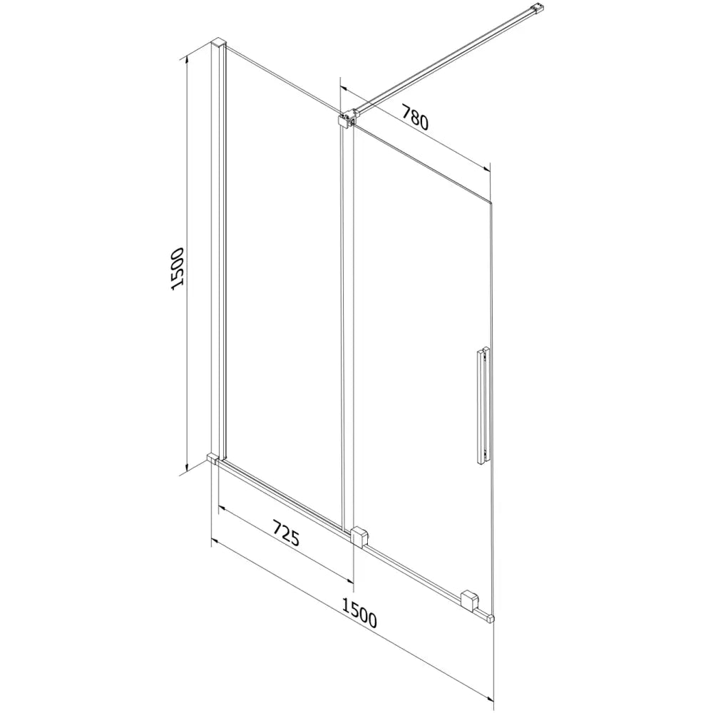 Badekarvegg 2-delt Skyvbar 150x150 Cm Gjennomsiktig Børstet Kobber S1 - 7