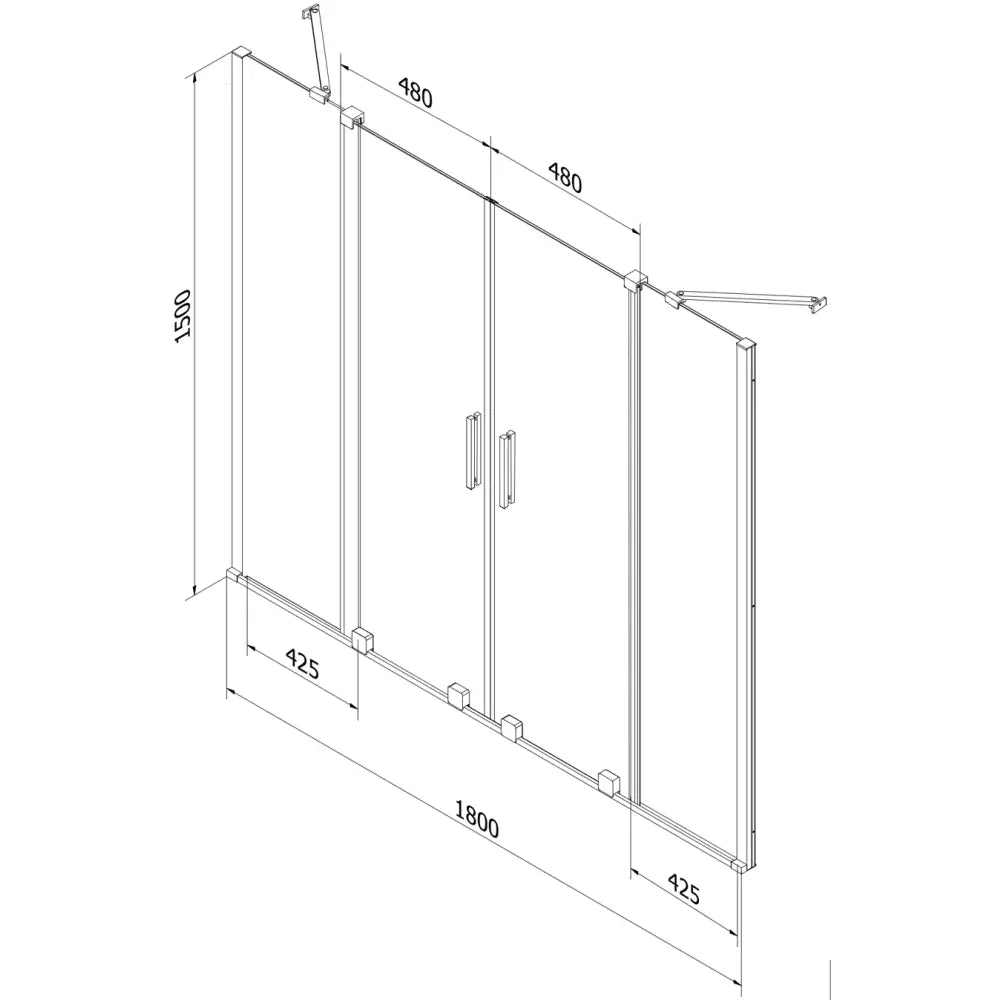 Badekarvegg 2-delt Skyvbar 180x150 Cm Gjennomsiktig Børstet Kobber - 7