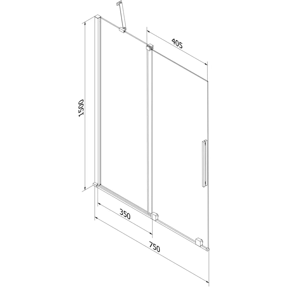 Badekarvegg 2-delt Skyvbar 75x150 Cm Gjennomsiktig Koksgrå Børstet
