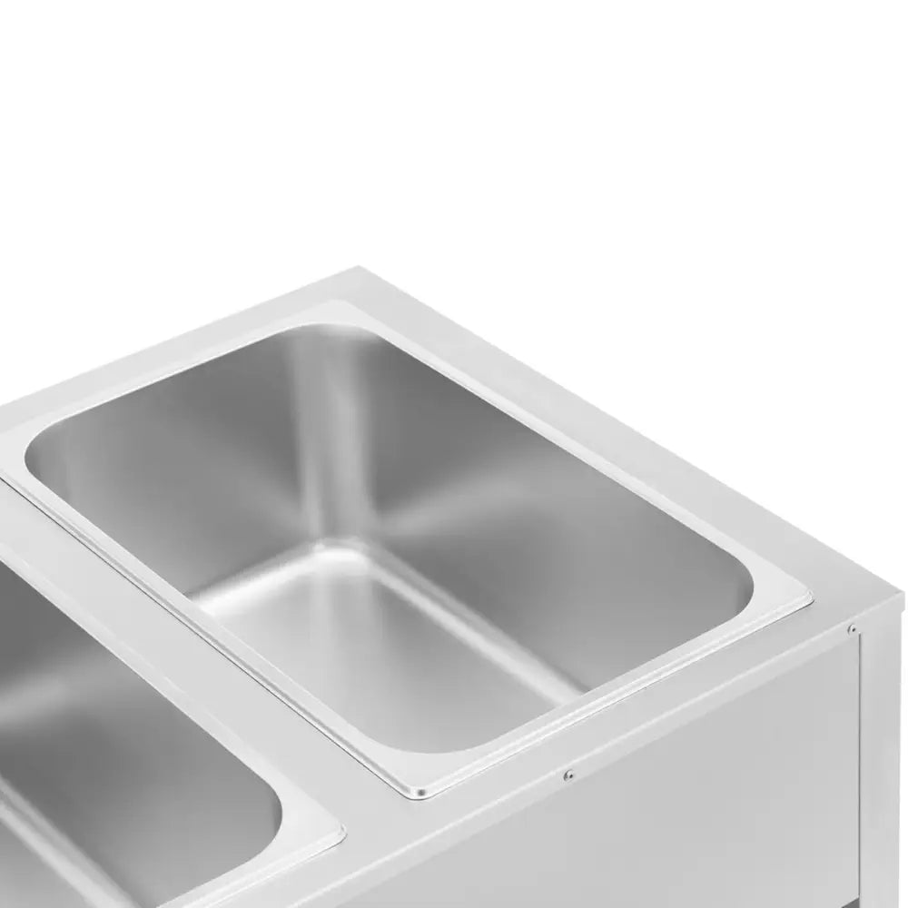 Bain Marie Elektrisk Matvarmebrett Med Frittstående Stativ 2 x Gn 1/1 1265 w - 4