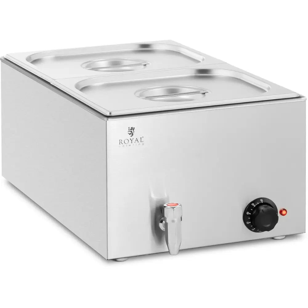 Bain Marie Elektriskvarmere Med Tappekrane 2 x Gn 1/2 600 w - 2