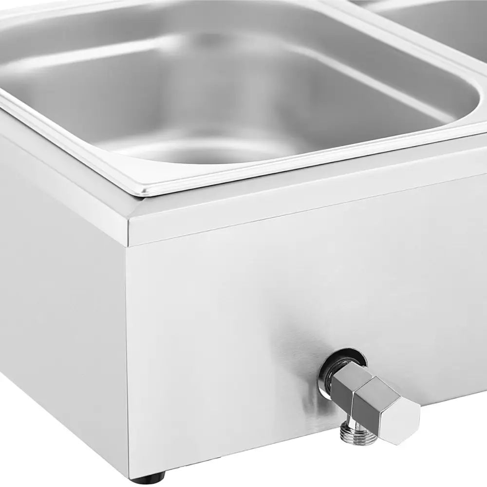 Bain Marie Matvarmerevarmer Buffetvarmer med Skjerm 4 x Gn 1/2 2000 w