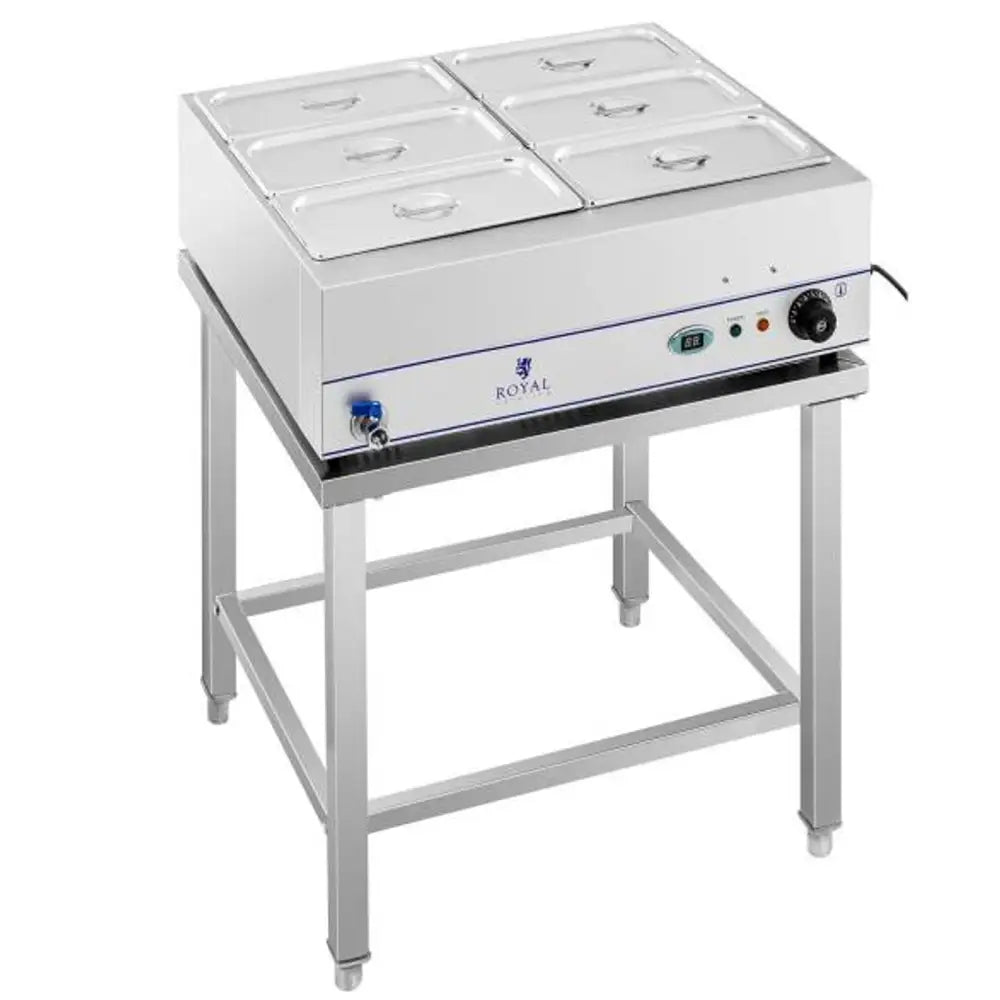 Bain Marie Vannvarmer På Stålbunn 6 x Gn 1/3 2000w 230v - 2