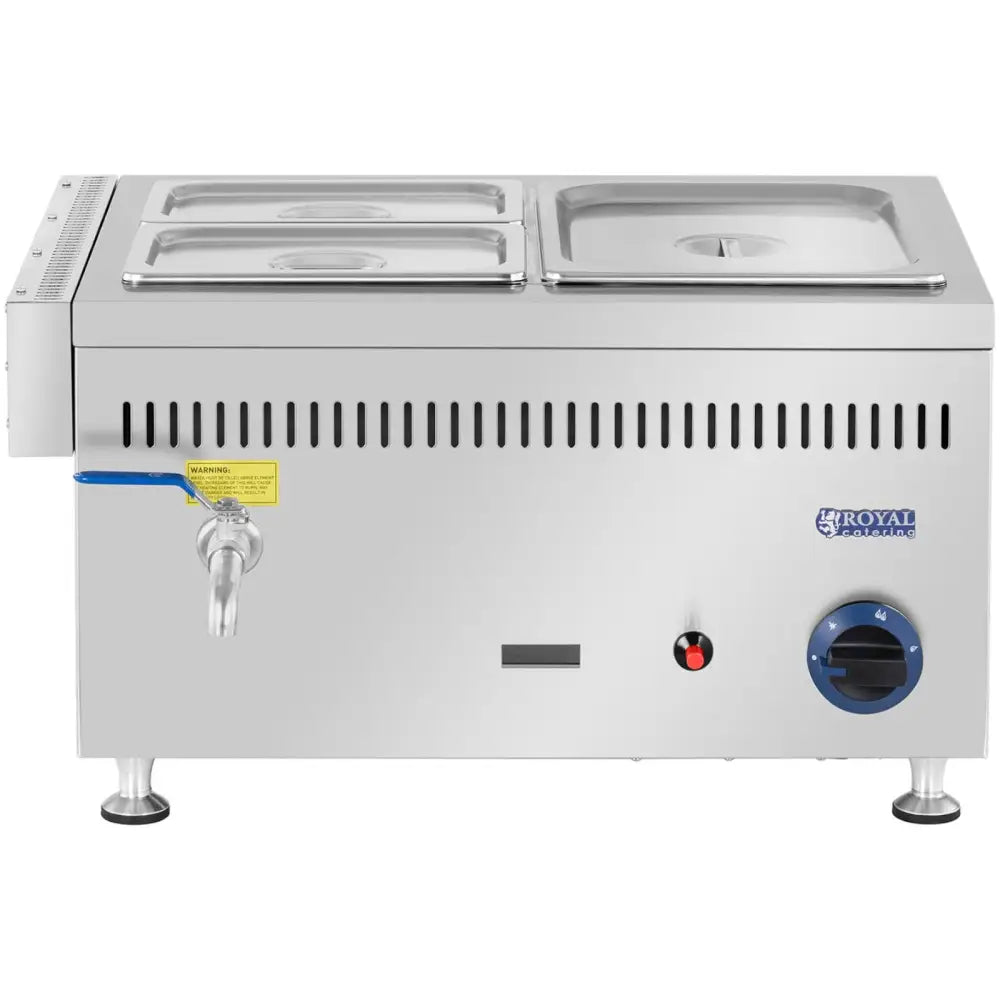 Bain Marie Varmtvannsbeholder Gass 0.02 Bar 3300 w 1x Gn 1/2 2x Gn 1/4