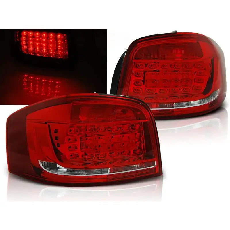 Baklykter Audi A3 08-12 Red White Led