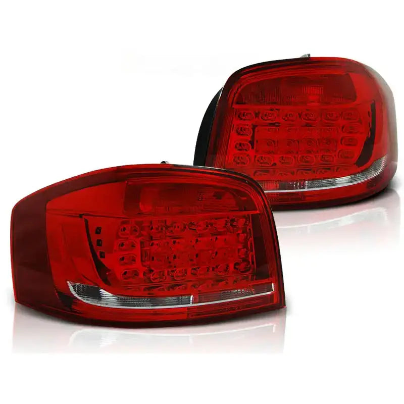 Baklykter Audi A3 08-12 Red White Led