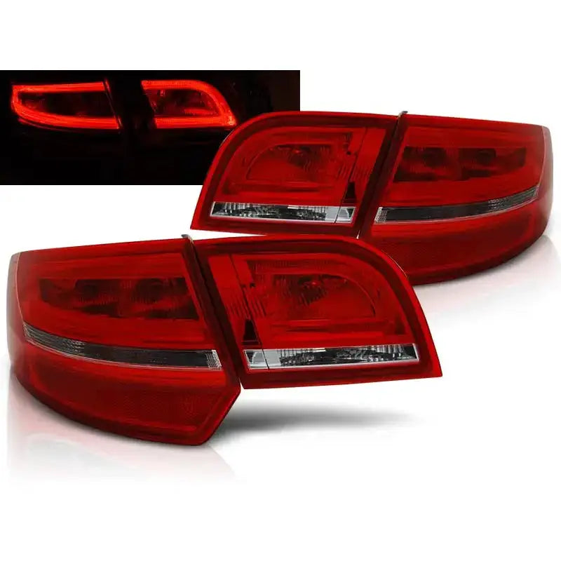 Baklykter Audi A3 8p 04-08 Sportback Red White Led V2 - 1