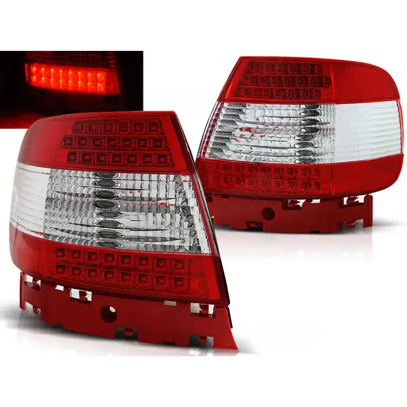 Baklykter Audi A4 11.94-09.00 Red White Led V2 - 1