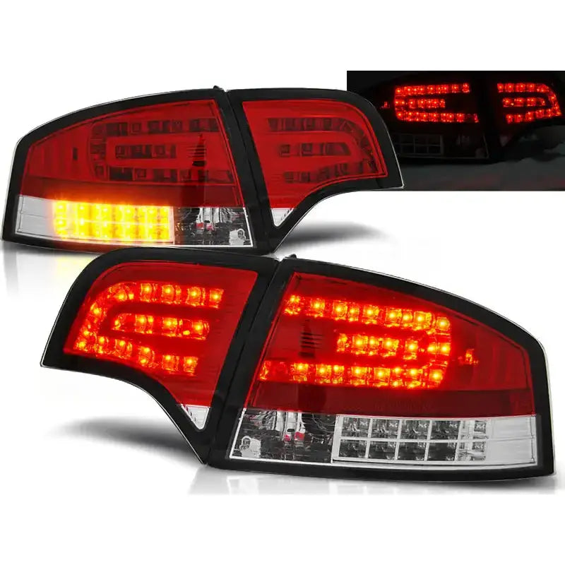 Baklykter Audi A4 B7 11.04-03.08 Sedan Red White Led - 1