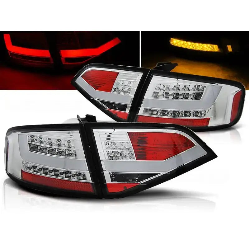 Baklykter Audi A4 B8 08-11 Sedan Chrome Led - 1