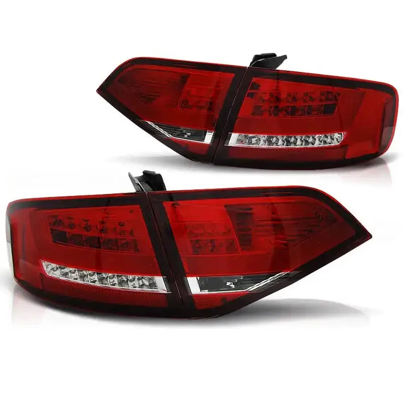 Baklykter Audi A4 B8 08-11 Sedan Red White Led Bar - 2