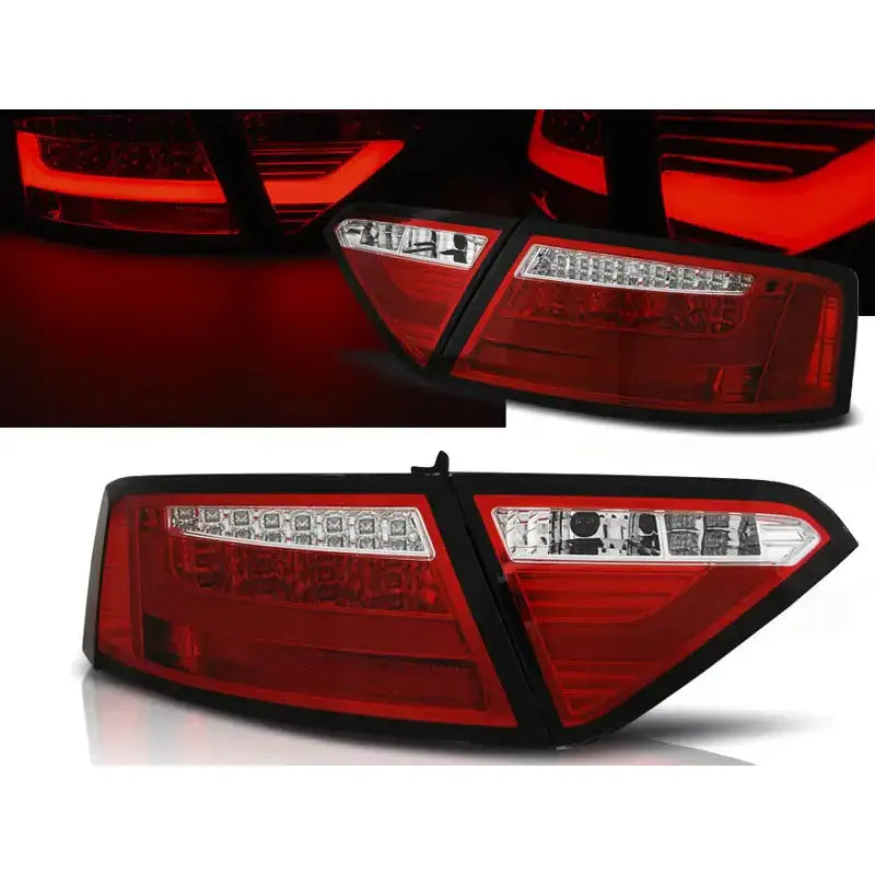 Baklykter Audi A5 07-06.11 Coupe Red White Led Bar - 1