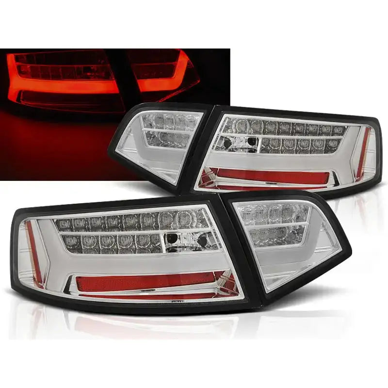 Baklykter Audi A6 08-11 Sedan Chrome Led Bar Seq - 1