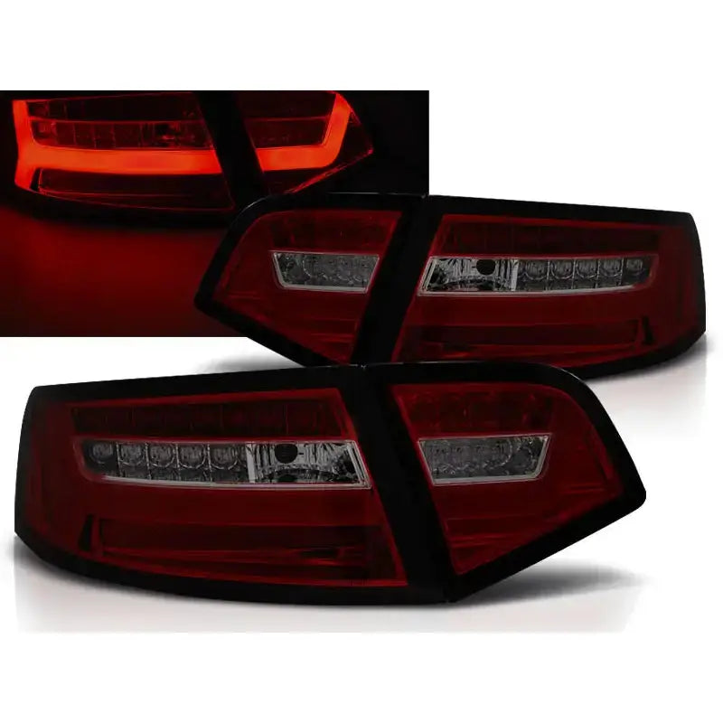 Baklykter Audi A6 08-11 Sedan Red Smoke Led Bar Seq - 1