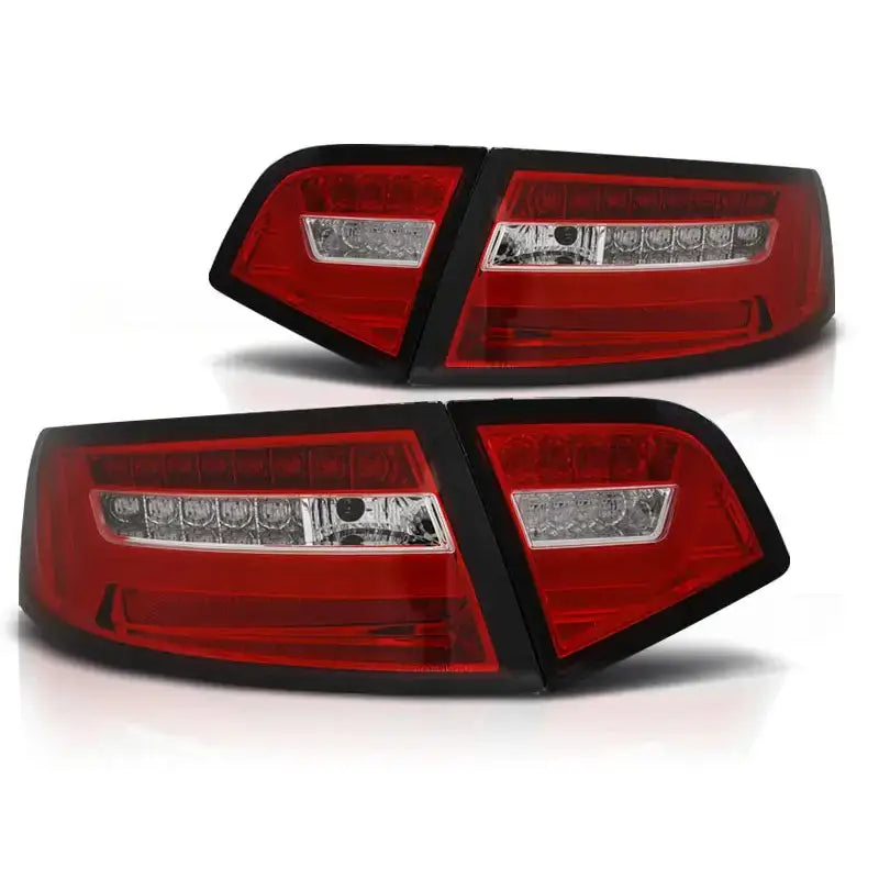 Baklykter Audi A6 08-11 Sedan Red White Led Bar Seq