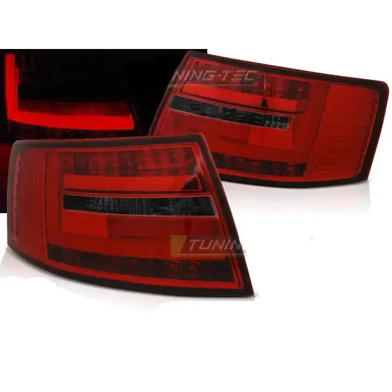 Baklykter Audi A6 C6 Sedan 04.04-08 Red Smoke Led Bar 6-pin - 1