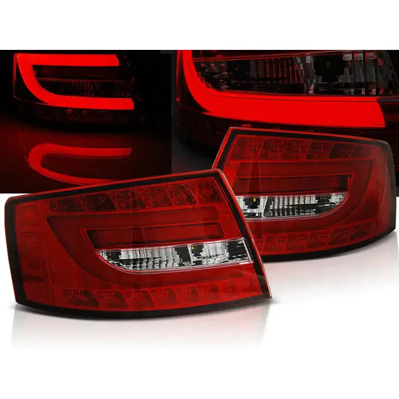 Baklykter Audi A6 C6 Sedan 04.04-08 Red White Led 6pin - 1