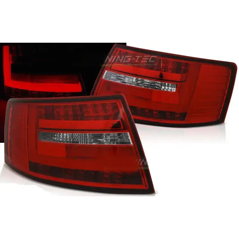 Baklykter Audi A6 C6 Sedan 04.04-08 Red White Led Bar 7-pin - 1