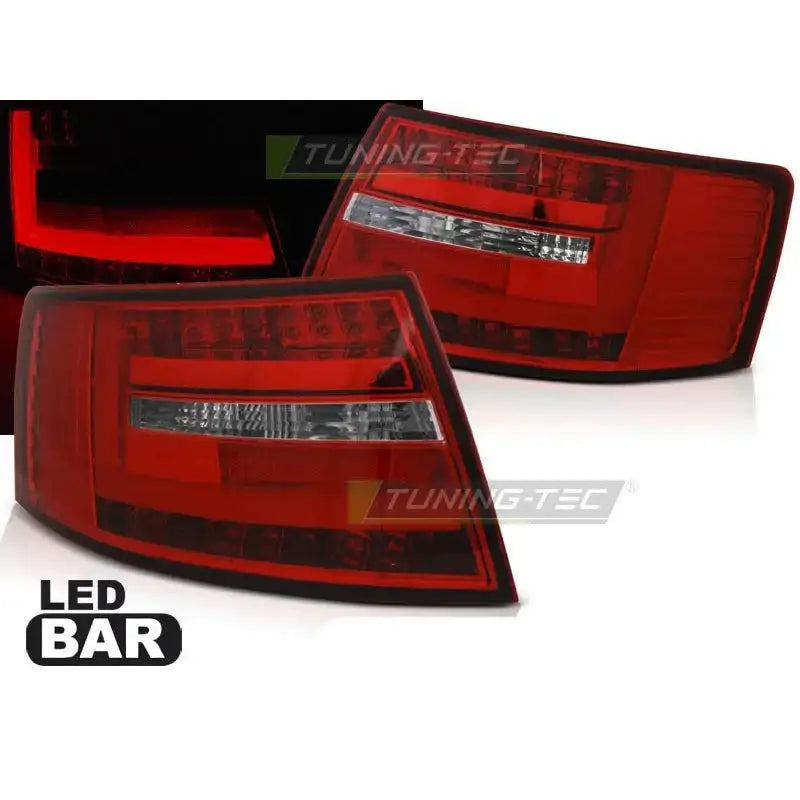 Baklykter Audi A6 C6 Sedan 04.04-08 Red White Led Bar 7-pin - 2