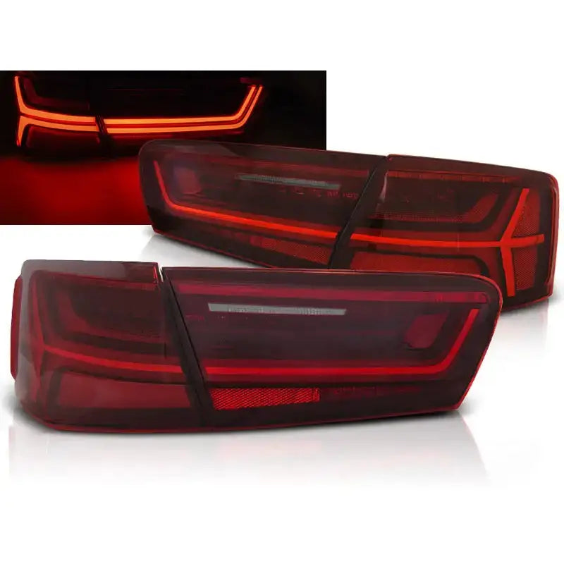 Baklykter Audi A6 C7 11-14 Limousine Red White Led Bar Seq - 1