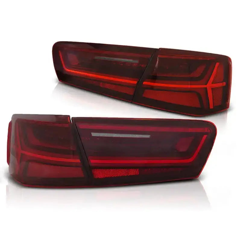 Baklykter Audi A6 C7 11-14 Limousine Red White Led Bar Seq - 2