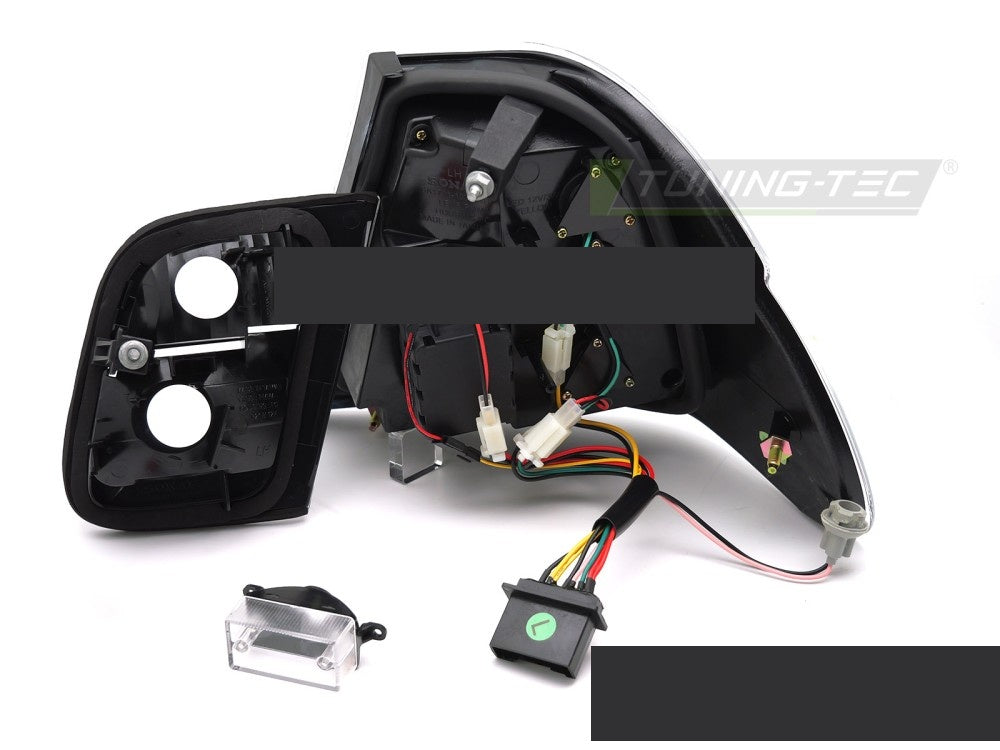 Sett med LED smoke-baklykter til BMW E46 Sedan 1998-2001 sett bakfra