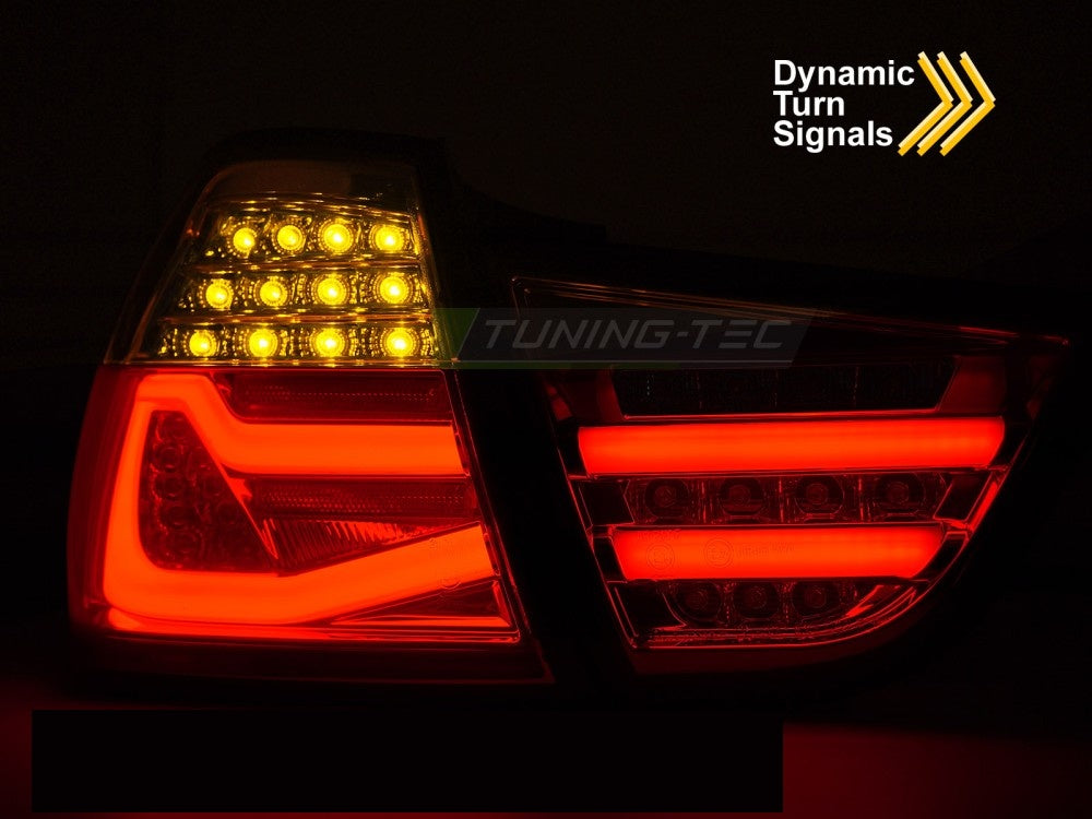 BMW E90 baklykter LED Bar smoke finish montert visning baklyktdesign