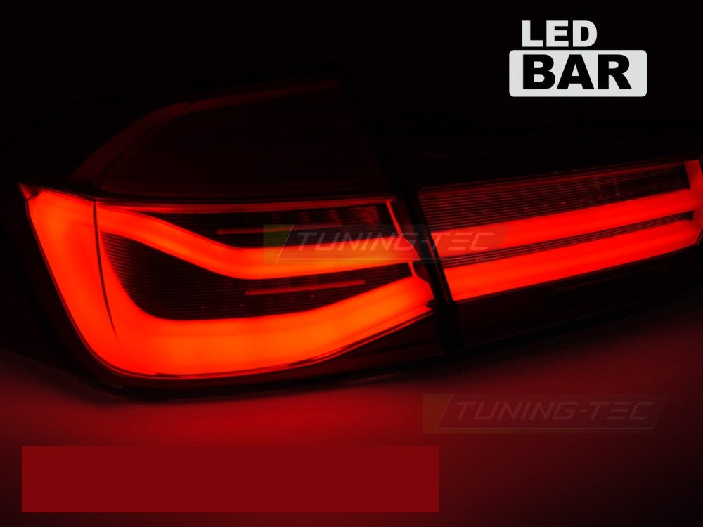 Nærbilde av smoke LED-baklykter med LED Bar-design for BMW F30