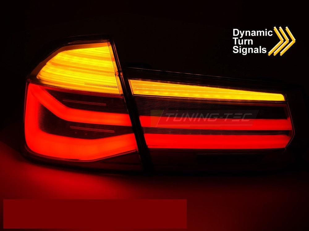 Komplett sett LED Bar-baklykter røde for BMW F30 venstre og høyre montert på bil
