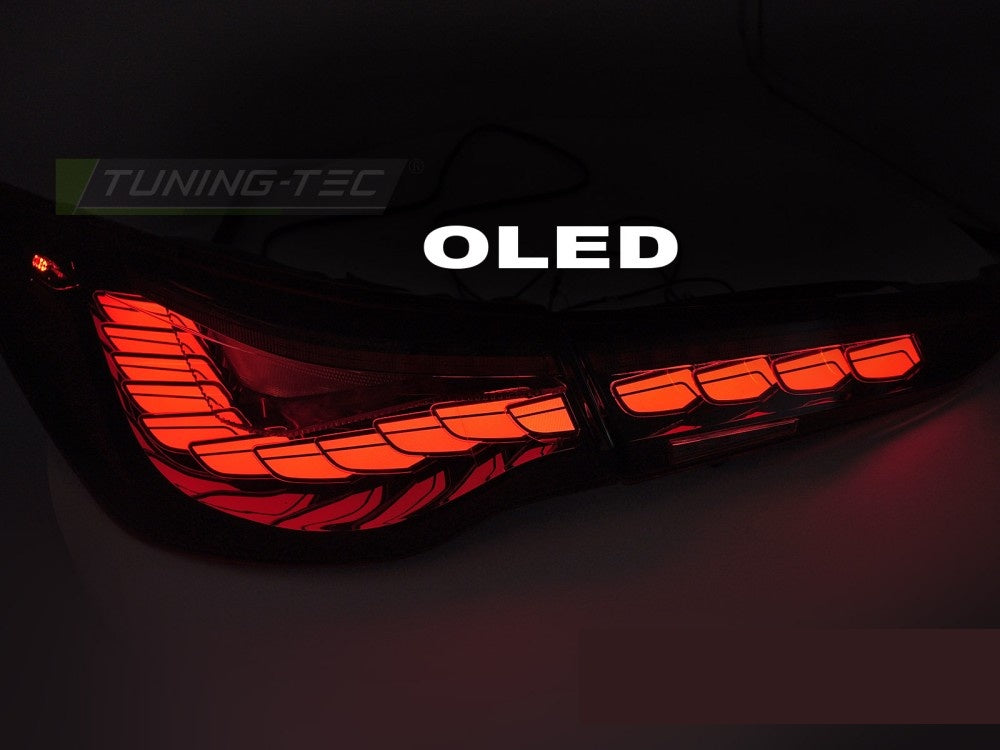 BMW 4-Serie G22 med tonede LED-baklykter smoke-finish nærbilde baklykt