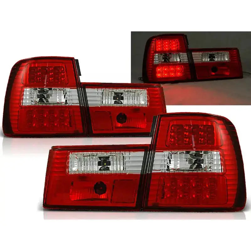 Baklykter Bmw E34 02.88-12.95 Red White Led - 1