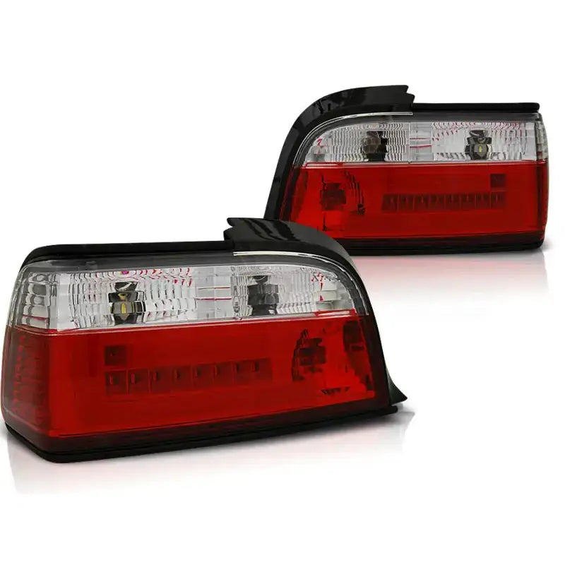 Baklykter Bmw E36 12.90-08.99 C/c Red White Bar Led - 2