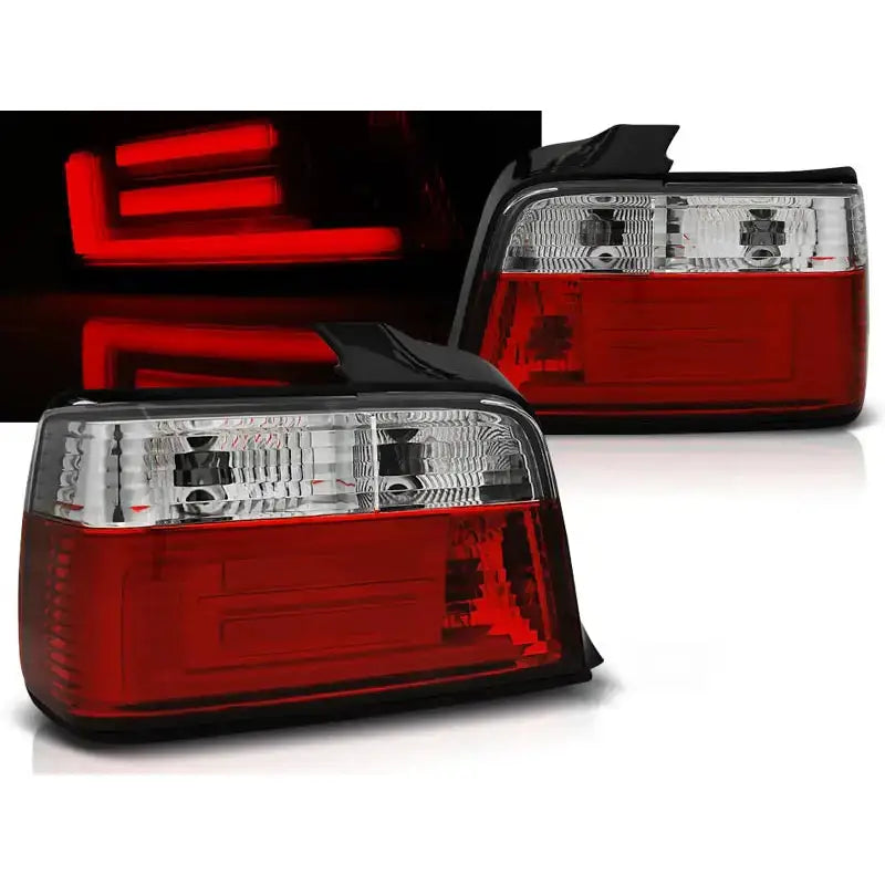 Baklykter Bmw E36 12.90-08.99 Sedan Red White Bar Led - 1