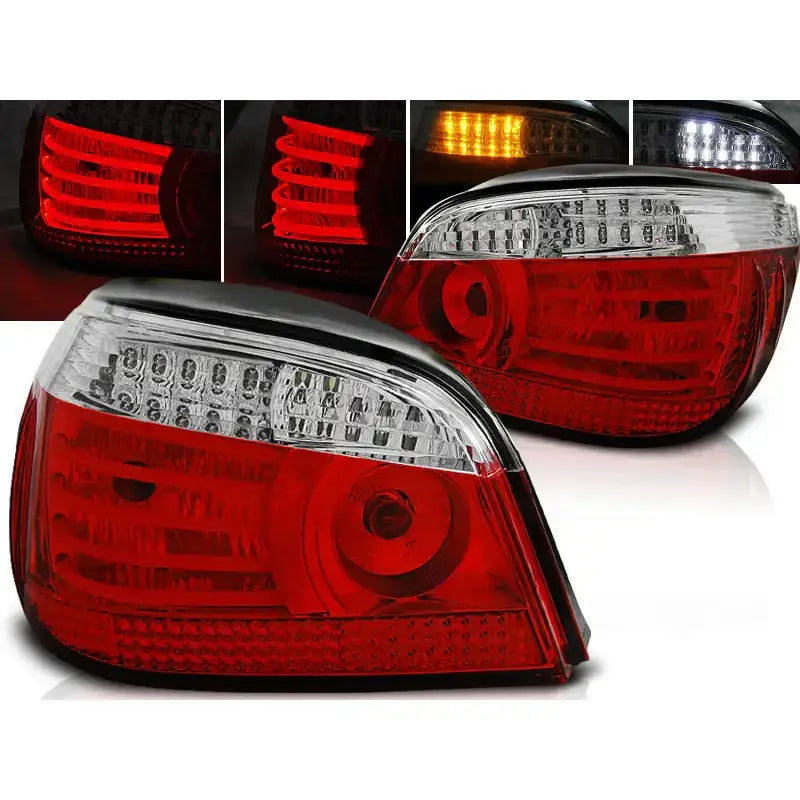 Baklykter Bmw E60 07.03-07 Red White Led Clear/klar