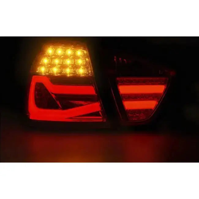 Baklykter Bmw E90 03.05-08.08 Red White Led Black Bar - 7