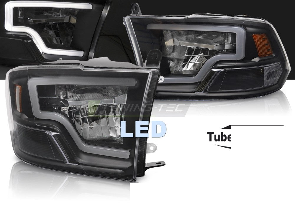 LED tube light baklykter i svart til Dodge Ram pickup nærbilde