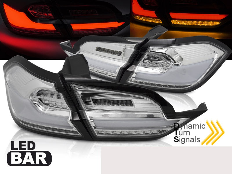 LED baklykter krom Ford Fiesta MK8 Hatchback 2017–2021 komplett sett sett bakfra