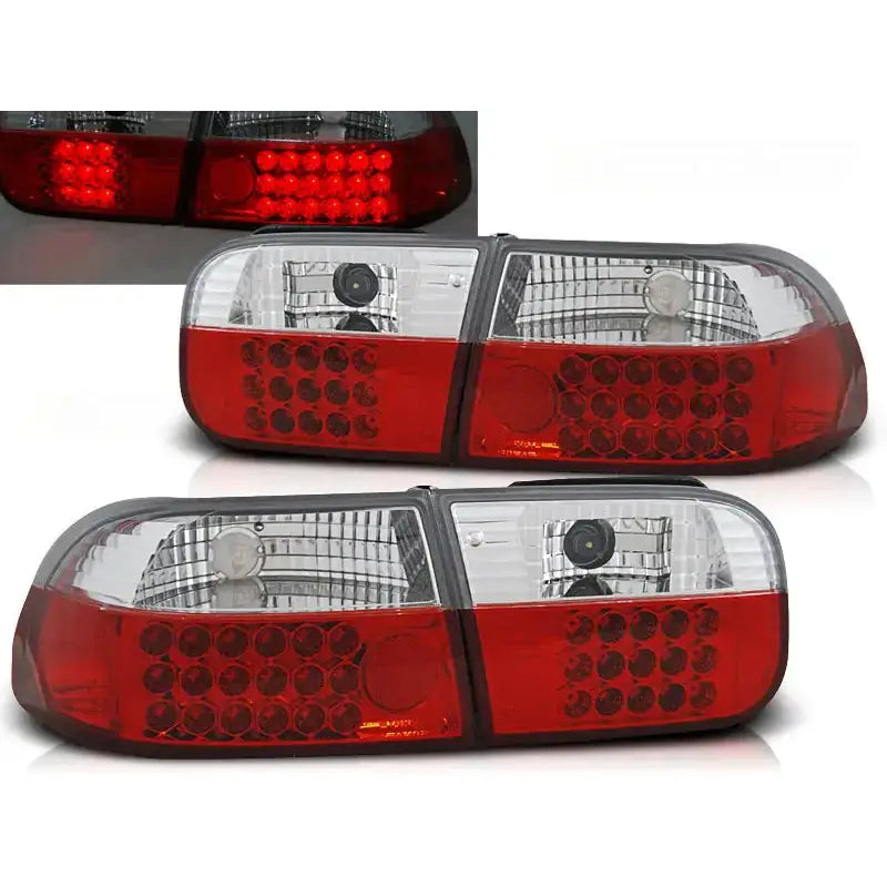 Baklykter Honda Civic 09.91-08.95 2d/4d Red White Led