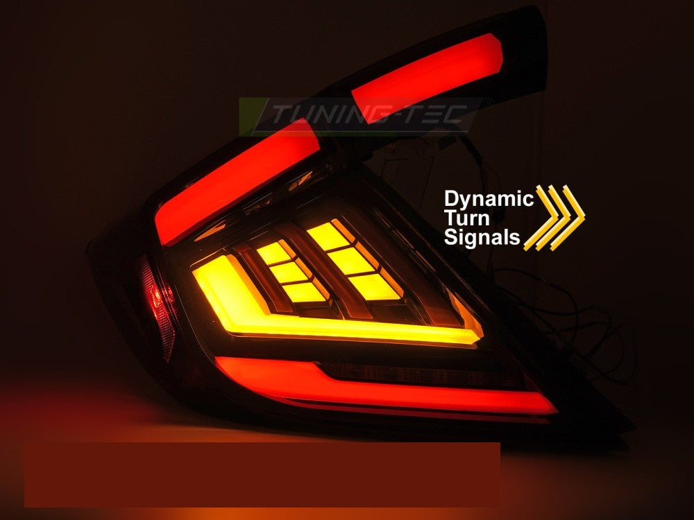 LED baklykter Honda Civic X Hatchback røykfarget glass detaljbilde